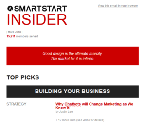 An example of SMARTSTART Insider News