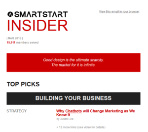 An example of SMARTSTART Insider News
